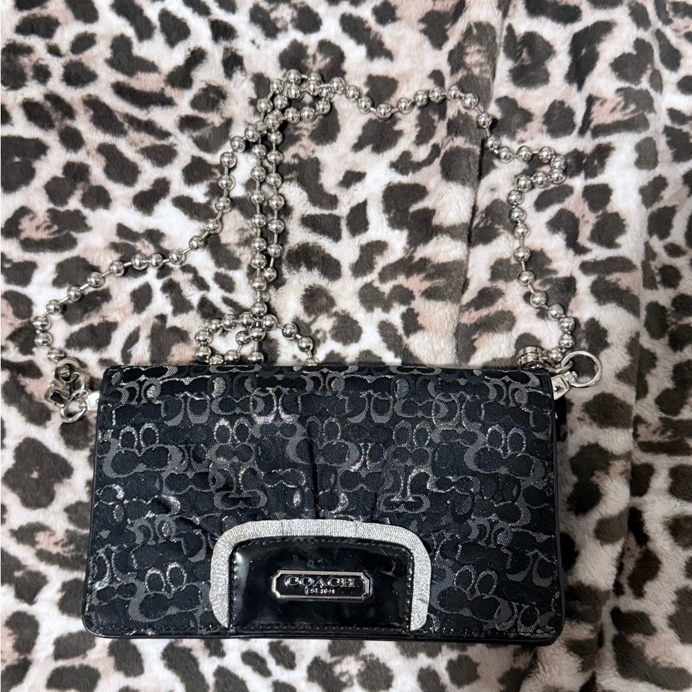 Coach black & silver optic pattern